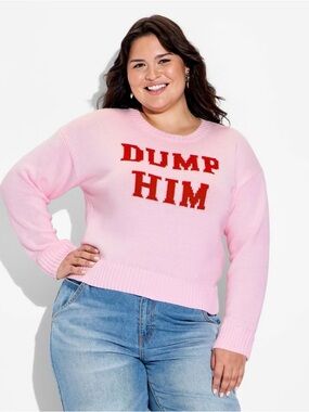 Pink 'Dump Him' Crewneck Sweater